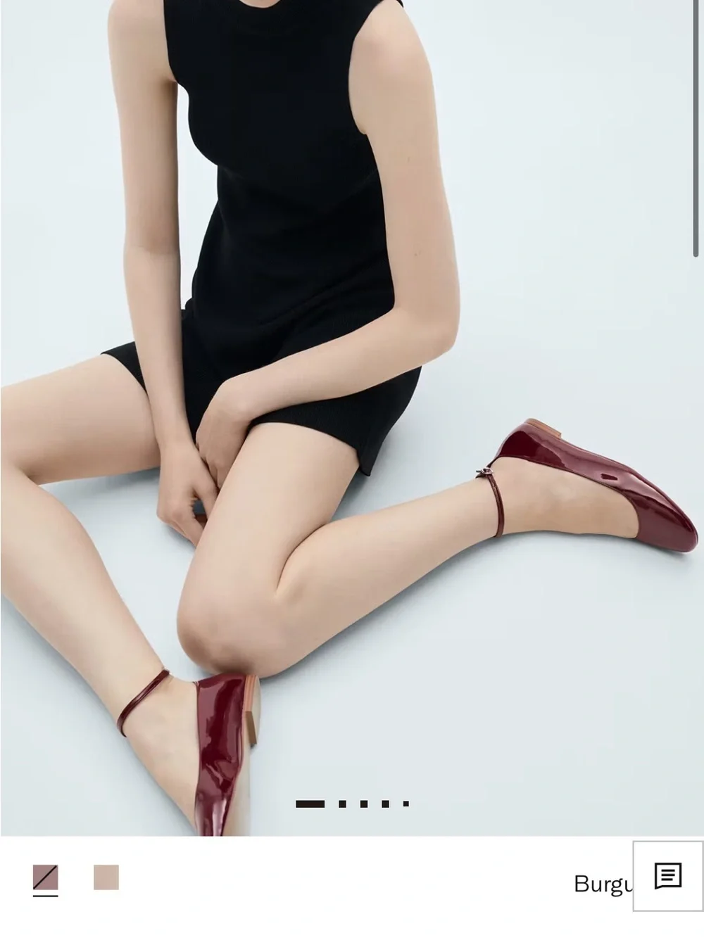 Mango Burgundy Patent Ballet Flats Ankle Strap Mary Jane NWT EURO 36 @US 5.5-6